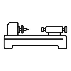 Poster - factory lathe icon, outline style