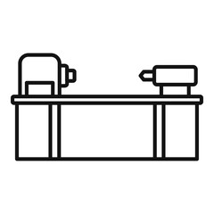 Poster - cutter lathe icon, outline style