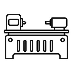 Poster - boring lathe icon, outline style