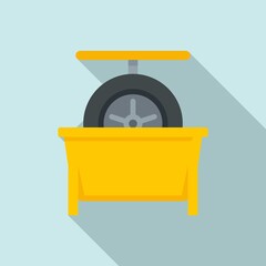 Poster - tire fitting calibration icon, flat style