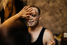 Model Make Up Prepared For Theater Zombie Act