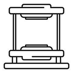 Poster - tire fitting equipment icon, outline style