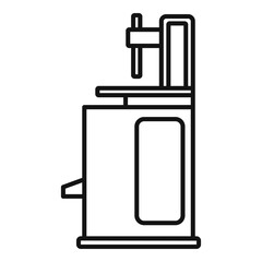 Poster - tire fitting machine icon, outline style