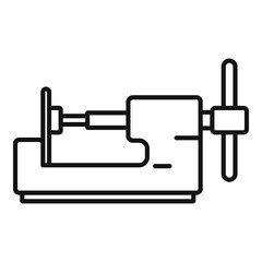 Poster - tire fitting device icon, outline style