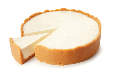 Wall Mural - tasty cheesecake on white background