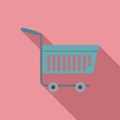 Poster - shop market cart icon, flat style