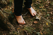 Kid In The Woods Bare Feet