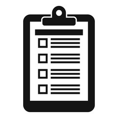 Poster - Manager clipboard icon, simple style