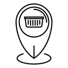 Poster - shop gps pin icon, outline style