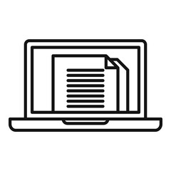 Poster - laptop manager transaction icon, outline style