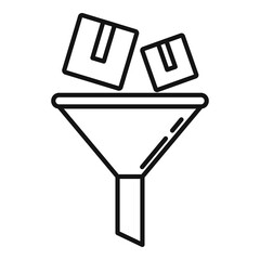 Poster - parcel funnel icon, outline style