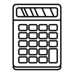 Sticker - Manager calculator icon, outline style