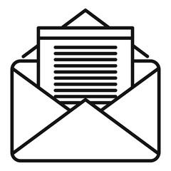 Poster - Finance mail icon, outline style