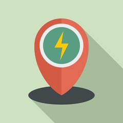 Poster - charge station location icon, flat style