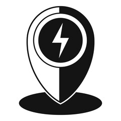 Poster - charge station location icon, simple style