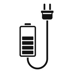 Canvas Print - Battery charging plug icon, simple style