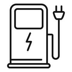 Sticker - City charge station icon, outline style