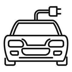 Poster - sport hybrid car icon, outline style