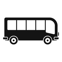 Poster - travel bus icon, simple style