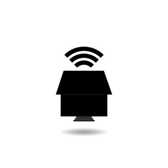 Poster - Black smart home icon with shadow