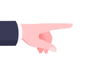 Leinwandbilder - Hand with pointing index finger dressed in business suit flat style design vector illustration