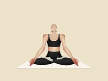 Yoga Girl In Lotus Position Healthy Lifestyle And Harmony Concept.