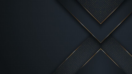 Sticker - Abstract Luxury background. polygonal pattern. black and gold lines. Seamless loop computer generated motion graphics. Video 3840x2160.