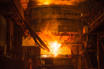 Wall Mural - steel production in electric furnaces