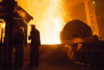 Wall Mural - steel production in electric furnaces