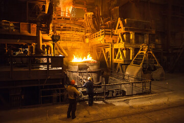 Wall Mural - steel production in electric furnaces