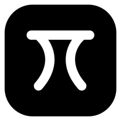 
Maths pi icon of solid design, mathematical formula symbol  

