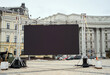 Big led panel screen standing outdoor on city street Kiev