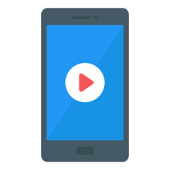 Poster - 
Video streaming in flat icon 

