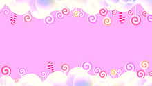 Cartoon Sweet Pink Lollipop Candy World. 3d Rendering Picture.