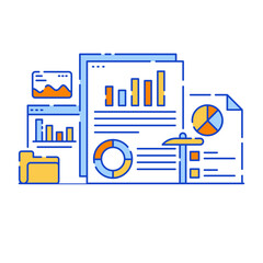 Wall Mural - 
Data report flat design illustration, editable vector 

