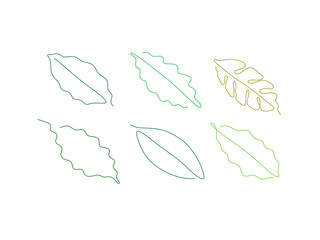 One line art style coffee leaf. Abstract creative food in minimalism design. Hand drawn vector illustration.