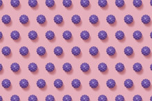 Horizontal Pattern From Purple Spiky Balls Toys.
