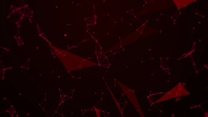Poster - Abstract plexus modern Style background 4K Red Animation. 
