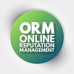 Poster - orm - online reputation management acronym, business concept background