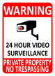 Security alert 24 hour video surveillance private property