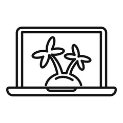 Poster - travel trip icon, outline style