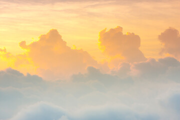 Yellow and blue clouds while sunset