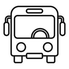 Poster - trip bus icon, outline style