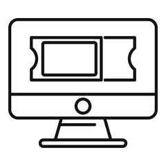 Poster - online trip ticket icon, outline style