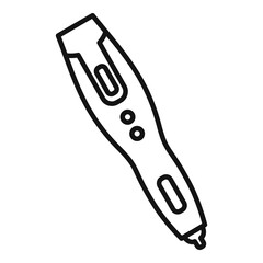 Poster - 3d pen gadget icon, outline style