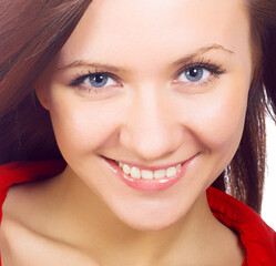 Beautiful woman in red