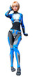 © photosvac - 3D Rendering Female Robot on White