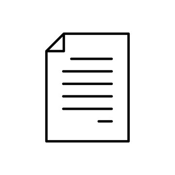 Document line icon. Paper outline symbol. Vector illustration isolated on white
