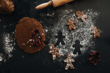 Baking Homemade Gingerbread Christmas Cookies
