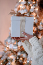 Woman Holding Chistmas Gift